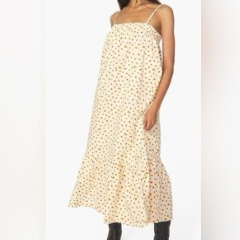 WeWoreWhat Daisy Print Smocked Tiered Adjustable Straps MIDI Dress Size XS